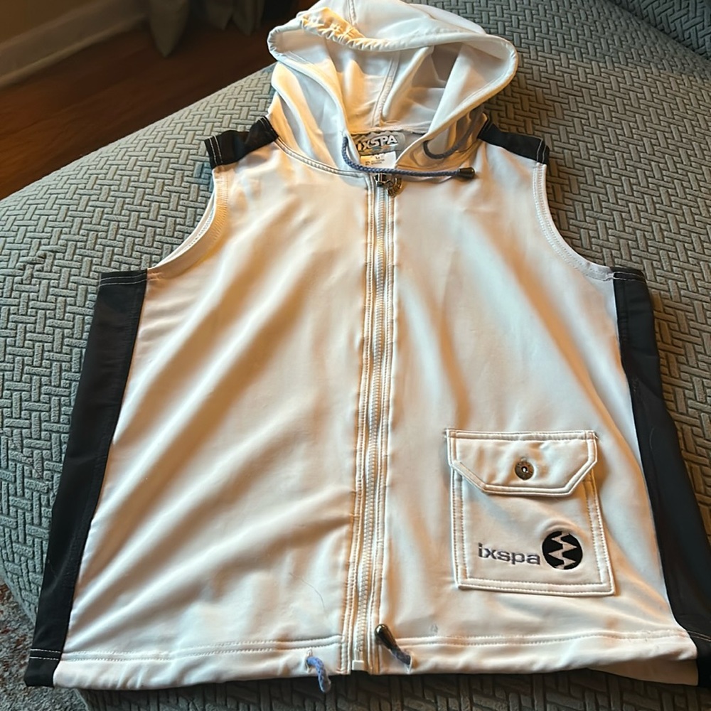 Spandex zip up vest w/hood